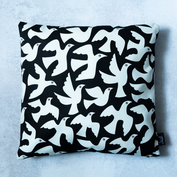 Graphic Bird Print Cushion Cover